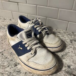 Puma Classic White and Navy Sneakers